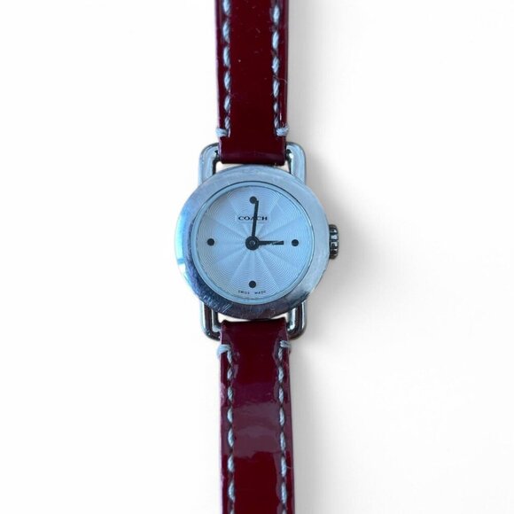 Vintage Coach Swiss Made Watch with Burgundy Leather Band - Picture 1 of 3